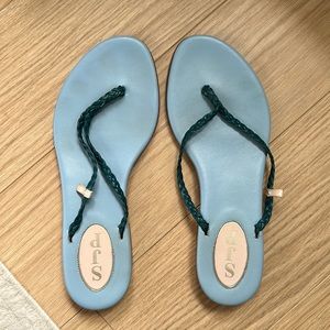 SJP by Sarah Jessica Parker Blue Braided Thong Sandals size 36/6
